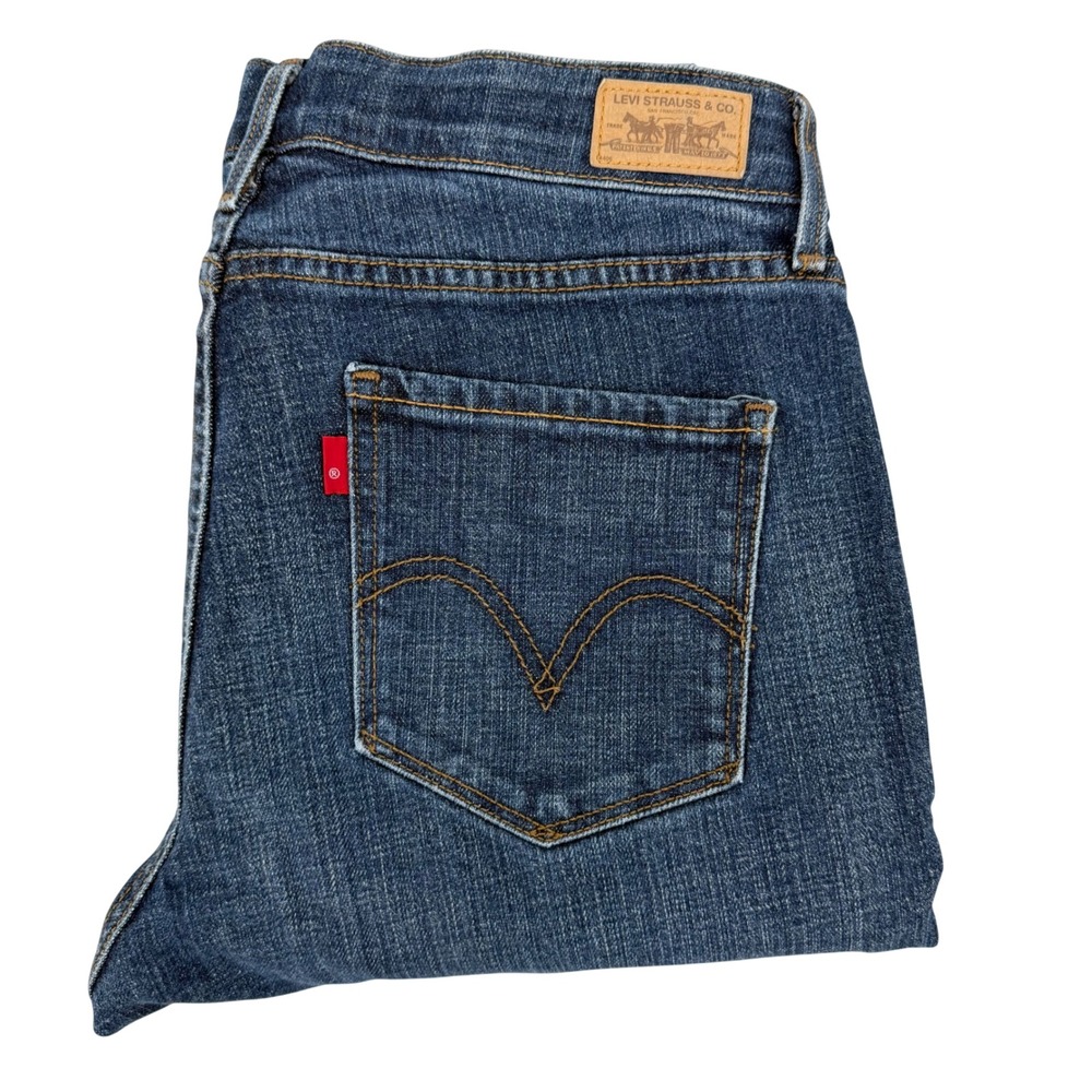 Levi's Straight 525 Jeans Women 29x31 Blue Perfect Waist Mid Rise Minimalist